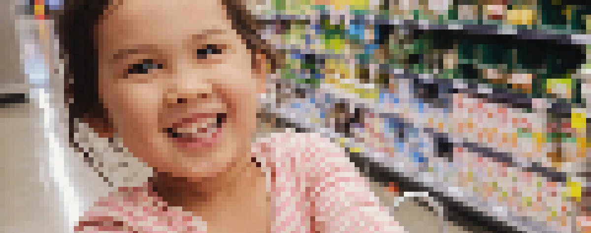 Supermarket shopping with kids
